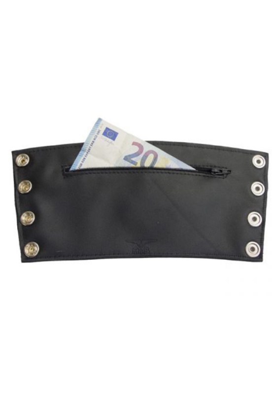 Mr. B: Leder Gauntlet Wallet Zip (black)