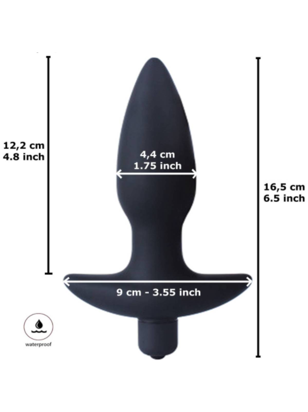 Rude Rider Large Vibrating Anal Plug | Black